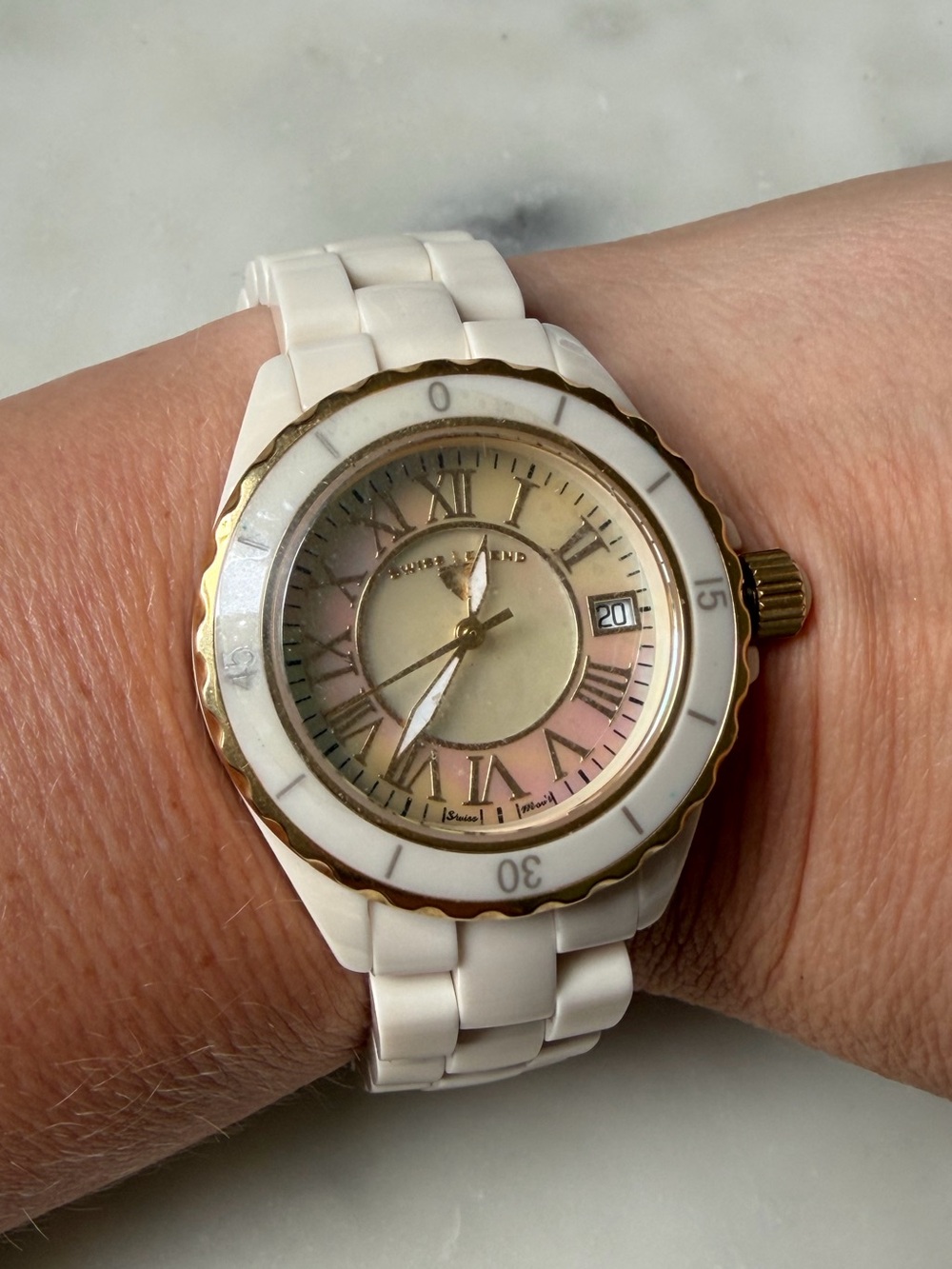 Swiss Legend Karamica White Ceramic Watch and Mother-of-Pearl Watch